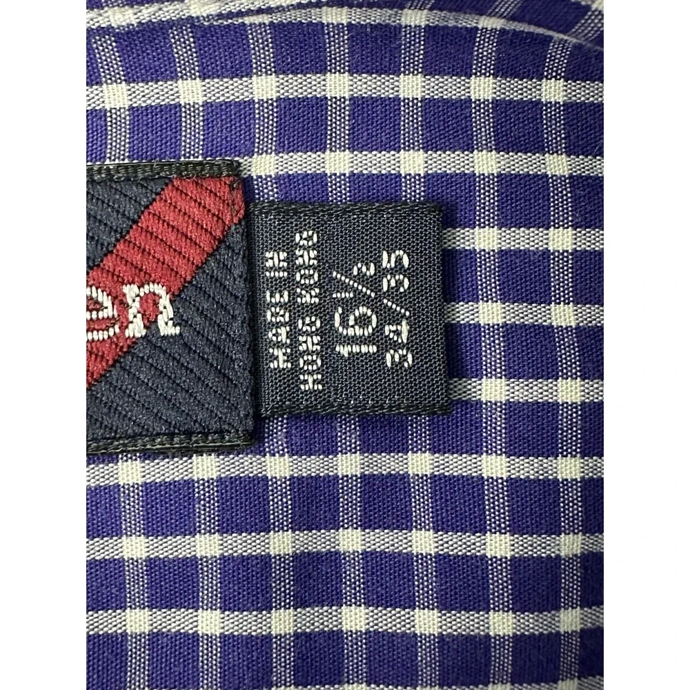 VINTAGE Ralph Lauren Button Up Shirt 16.5 34/35 Yarmouth‎ Purple Check